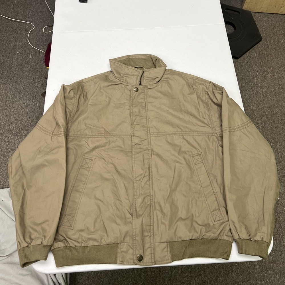 Pacific Trail Jacket Mens Large Tan Harrington Bomber Full Zip Mock Neck M9010F